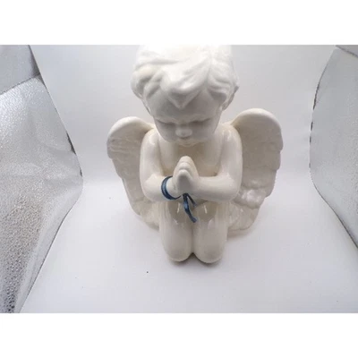 Estatuilla de oración de ángel querubín blanco cerámica escritorio estante decoración Foto 1 de 3
