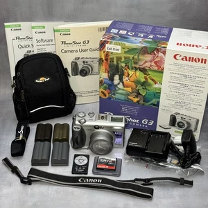 Canon PowerShot G3 4MP Digital Camera 1GB Sandisk CF Card, 4 Batteries, Charger - Picture 1 of 24