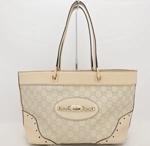 Authentic Gucci Guccissima Leather 145993 Ivory Tote Bag Shoulder Bag gu9924en - Picture 1 of 10