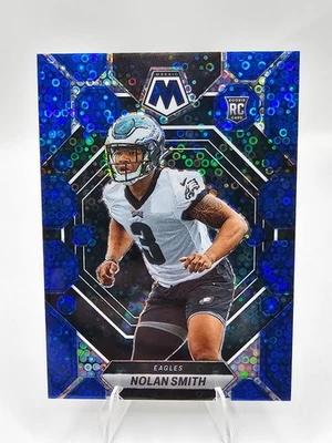 2023 Panini Mosaic Nolan Smith Blue No Huddle Prizm RC /75 Philadelphia Eagles - Image 1 of 2