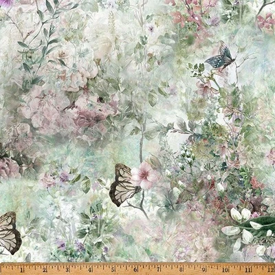 Quilting Patchwork Sewing Fabric Blush Garden Mariposa 50x55cm FQ - Image 1 of 3