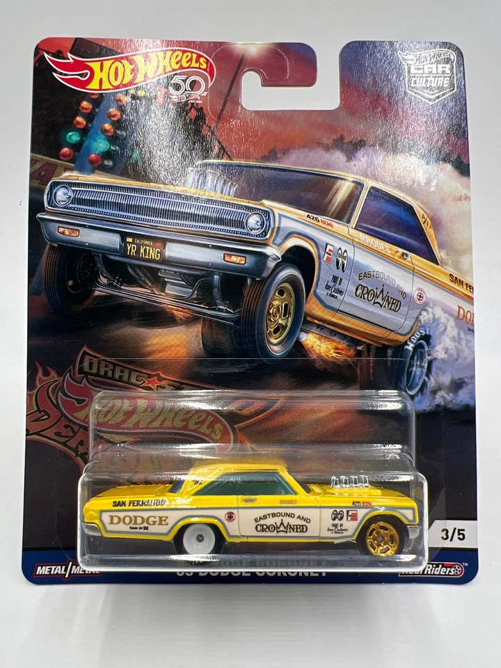 Hot Wheels Car Culture Drag Strip Demons 65 Dodge Coronet Yellow 2018