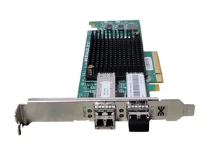 LOT 2x IBM 49Y7952 Emulex Dual-Port 10GB PCIe Fabric Network Adapter, FH Bracket - Afbeelding 1 van 5