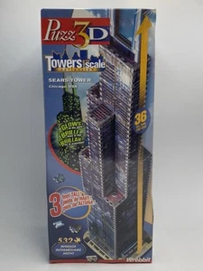 NEW Wrebbit Puzz 3D Puzzle SEARS TOWER Chicago, IL Glow In The Dark 3’ Tall 532 - Picture 1 of 14