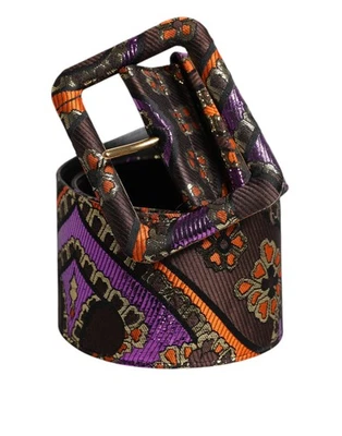 Cinturón para mujer Dolce & Gabbana multicolor floral jacquard lúrex cintura ancha hebilla Foto 1 de 4