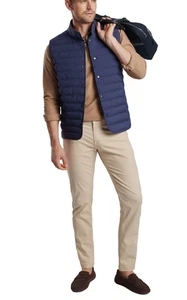 Peter Millar Regent Men's Crown Crafted Navy Quilted Travel Vest Size M $295 - Picture 1 of 11