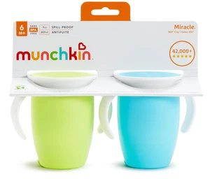 Munchkin Miracle 360 Trainer Cups 2 Pack 7oz Spill Proof BPA Free – Blue/Green - Picture 1 of 6