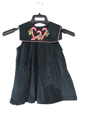 SAMARA TODDLER GIRL CORDUROY CHRISTMAS DRESS GREEN 4T VGUC - Image 1 of 4