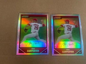 2007 Bowman  Chrome Chris Carpenter  Refractor #4 (Cardinals) Lot Of 2 - Picture 1 of 1