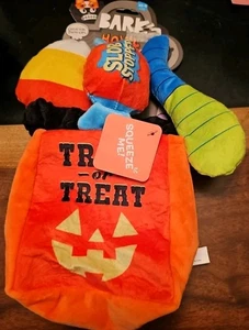 BARK Candy Haul-O-Ween Dog Toys (4) Squeakers Crinkle - Picture 1 of 4