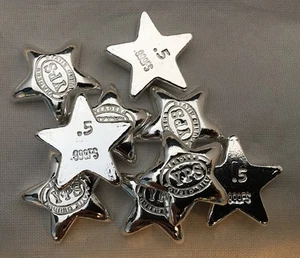 Lingotes de plata 999 vertidos a mano de 1/2 onza troy "Star" por YPS Yeager's  - Imagen 1 de 1