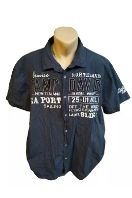 Camp David men's  shirt  size 2XL blue  logo - Image 1 of 4