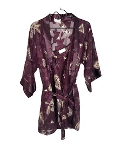 VTG Lingerie Robe Camisole Set Purple Tahitian Goddess USA California Dynasty - Picture 1 of 15