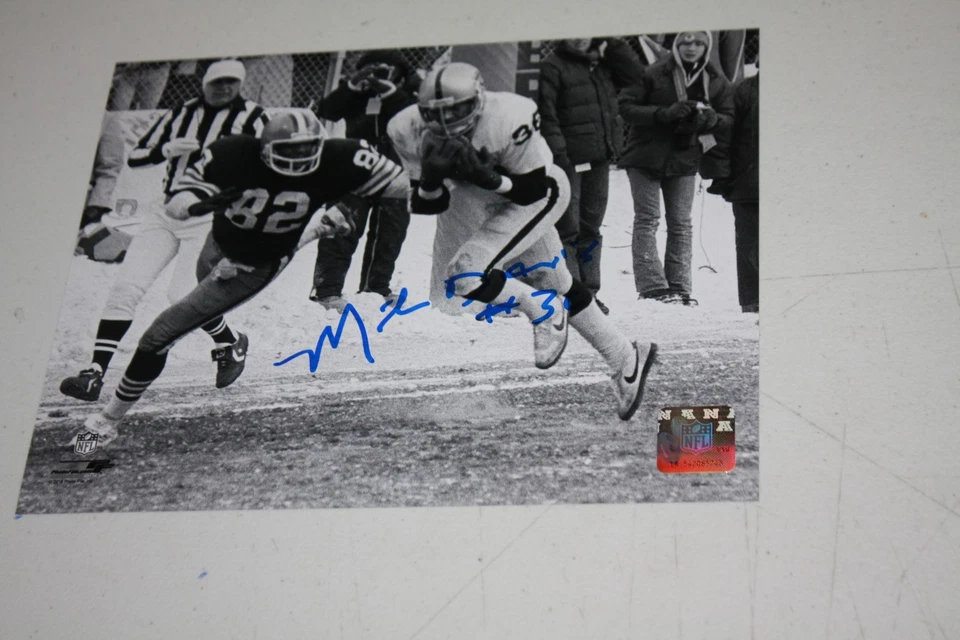 FOTO 8X10 FIRMADA POR OAKLAND RAIDERS MIKE DAVIS SUPER BOWL XV XVIII CHAMPS CON OZ Foto 1 de 1