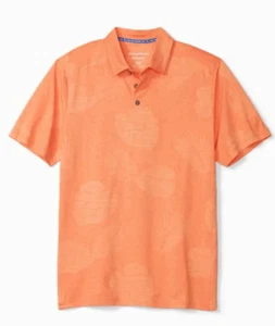 $110 Tommy Bahama Men's, Delray Frond Polo Shirt, Daytona Peach, S - Picture 1 of 2