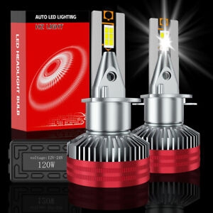 H1 LED Headlight Bulbs HZ High Low Beam Super Bright  6700K 40000Lumens 120w x2