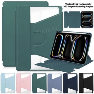 For NEW iPad A16 Air 11 / 13 inch M3 2025 Rotation Leather Shockproof Smart Case - Picture 1 of 58