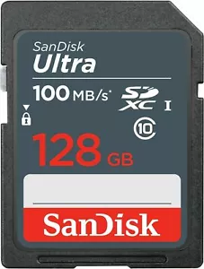 SanDisk Ultra 128 GB SDHC SDXC SD Class 10 100MB/s Memory Card SDSDUNR-128G - Picture 1 of 2