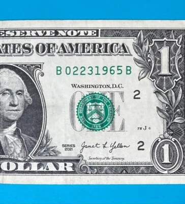 February 23, 1965 : B 02231965 B $1 One Dollar Bill BIRTHDAY Note - Image 1 of 3