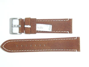"Correa de correa de reloj de cuero genuino vintage FLUCO 22 mm marrón coñac ""Woodstock" - Imagen 1 de 2