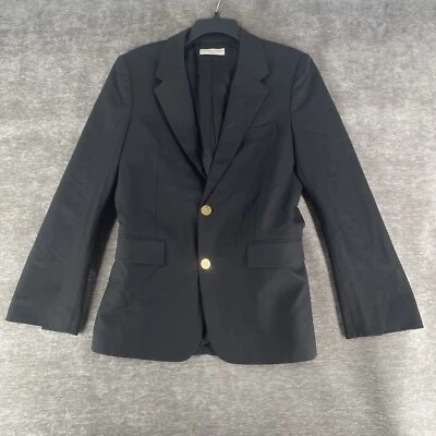 Chaqueta Blazer Bottega Veneta Negra Tono Dorado Botones Mujer 42 Cinturón Mezcla Lana Foto 1 de 4