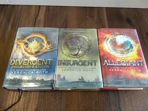 Divergent Trilogy Book Series Lot of 3 Hardcovers Ex library Dust covers Roth  - Picture 1 of 4