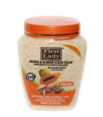 Crema exfoliante de papaya y almendra First Lady 540 ml - Imagen 1 de 2