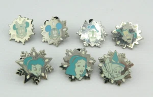 Disney Christmas Snowflake 7 Pin Lot - MICKEY MINNIE TINKER BELL Merryweather - Picture 1 of 5