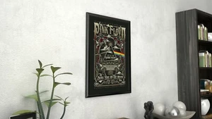 Póster vintage de lona enmarcada Giclee de Pink Floyd - The Dark Side of the Moon Tour - Imagen 1 de 6
