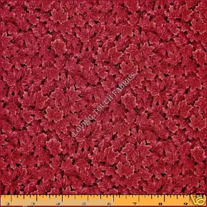 2004 KONA BAY FALL AUTUMN BURGUNDY LEAVES FABRIC FQ (18" X 22") - Picture 1 of 1
