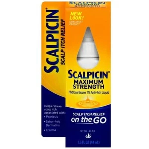 Scalpicin Maximum Strength Scalp Itch Relief Liquid with Aloe 1.5 Oz Pack of 2 - Picture 1 of 4