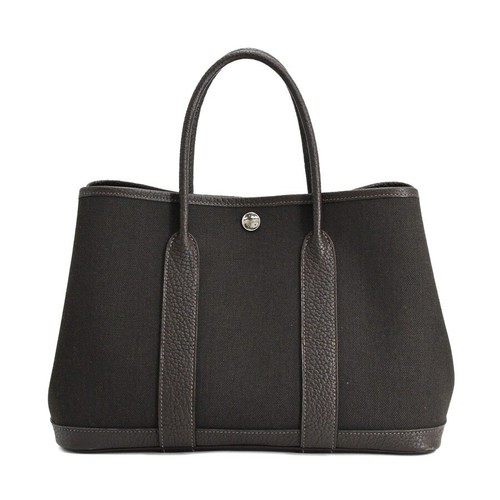 HERMÈS Borsa tote HERMES Garden Party TPM tote bag toilette militare marrone scuro autentica