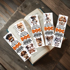 5 marcadores laminados divertidos citas de perros australianos hechos a mano libro único regalo - Imagen 1 de 6