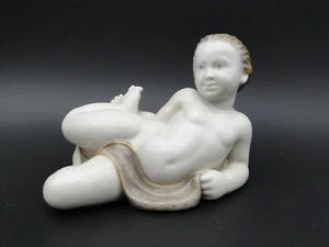 Royal Copenhagen Figur Porzellan Michael Pedersen Putto mit Tuch Jugendstil 1920 - Picture 1 of 10
