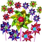  50PCS Metallic Pinwheels for Kids Party Favors DIY Lawn Windmill Set Colorful 
