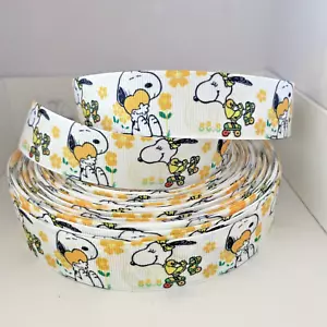 YARD RETRO CARTOON DOG SNOOPY PEANUTS GROSGRAIN RIBBON CHARACTER CRAFT CAKE BOW - Picture 1 of 1
