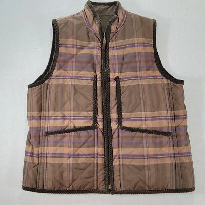 Chaleco reversible Lauren Ralph Lauren para mujer acolchado con cresta mediano marrón/a cuadros Foto 1 de 4