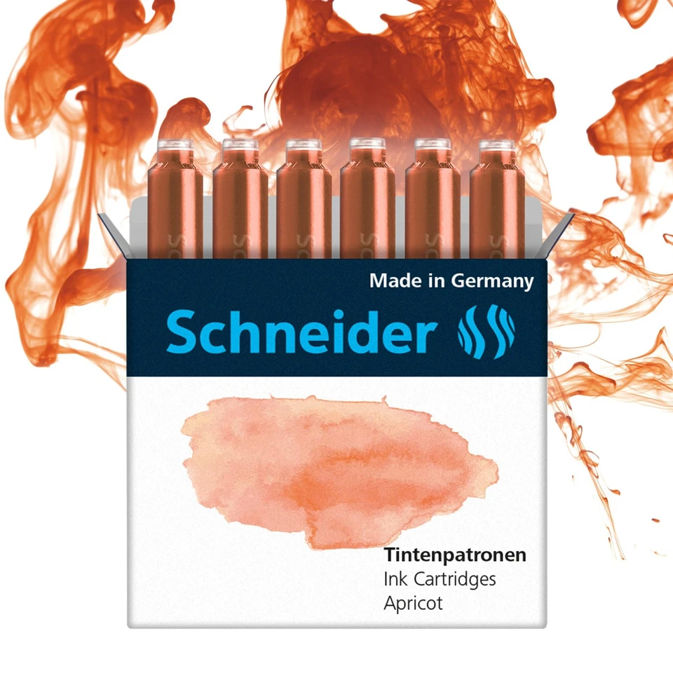 SCHNEIDER INK CARTRIDGE PASTEL, 6 CARTRIDGES/BOX, APRICOT (166117) Foto 1 de 1