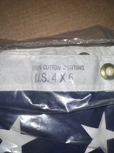 USA American Flag 100% Cotton Bunting 4x6 Feet - Picture 1 of 4