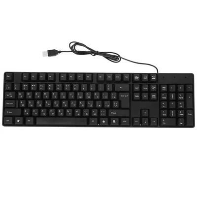 USB Wired Keyboard Full Size Russian Letter Keyboard for Working Gaming - Image 1 of 4