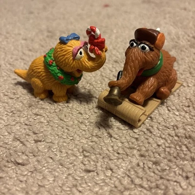 Vintage Sesame Street SNUFFY Snuffleupagus Alice PVC 2 Figuras Aplause Muppets - Imagem 1 de 3