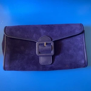 Bolso clutch para mujer LK Bennett azul gamuza sin correa. Ver descripción - Imagen 1 de 10