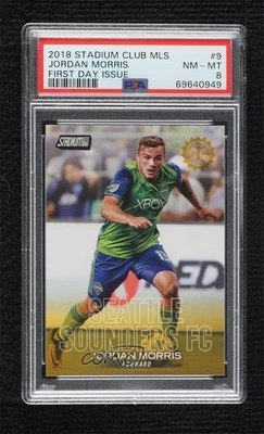 2018 Topps Stadium Club MLS 1st Day Issue /10 Jordan Morris #9 PSA 8 - Image 1 of 2