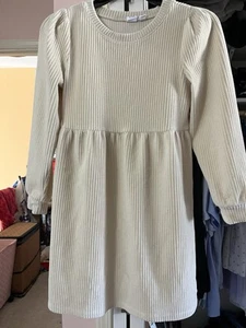 NWT Gap Kids Girls Casual Knee Length Long Sleeve Dress, Cream, Size Large 10/12 - Picture 1 of 4
