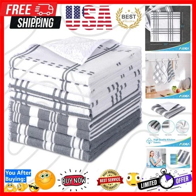 Paños de cocina altamente absorbentes y de larga duración - Paquete de 8, tamaño de 11” x 11” Foto 1 de 4