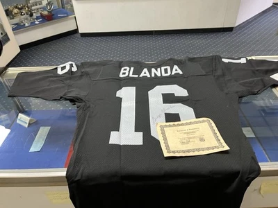 Футболка с автографом Джорджа Бланды из NFL NO16 с сертификатом подлинности... Raiders Зал славы - Изображение 1 из 4