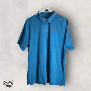 Under Armour Mens XL Polo Shirt Blue Activewear Golf Sportswear Short Sleeve M08 - Picture 1 of 3