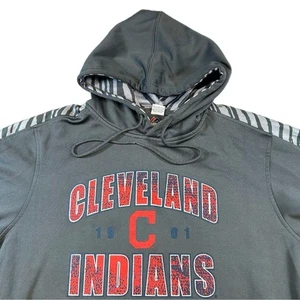 Cleveland Indians Charcoal Gray Zubaz Hoodie-Majestic-Large - Picture 1 of 8