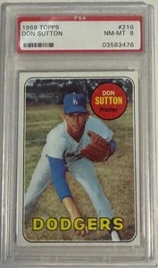Don Sutton 1969 Topps #216 PSA 8 NM-MT - Picture 1 of 2