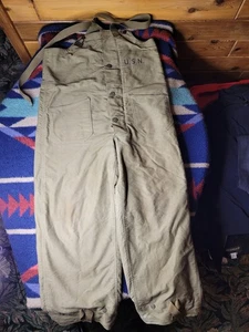 Vintage WW2 40s US Navy USN Bibs Overalls Deck Pants Size Medium NXsx64232 *Read - Picture 1 of 12